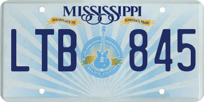 MS license plate LTB845