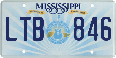 MS license plate LTB846