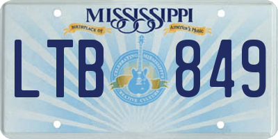 MS license plate LTB849