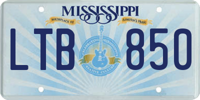 MS license plate LTB850