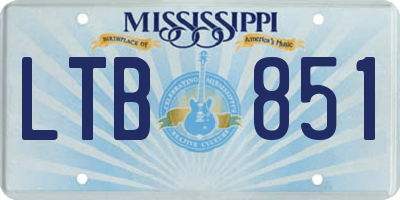 MS license plate LTB851