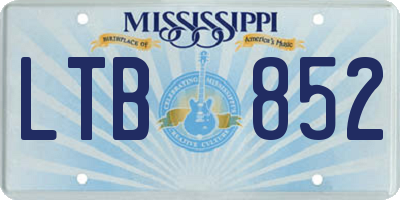 MS license plate LTB852