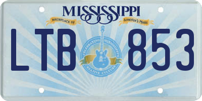 MS license plate LTB853
