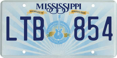 MS license plate LTB854