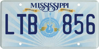 MS license plate LTB856