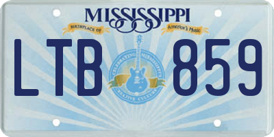 MS license plate LTB859