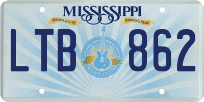 MS license plate LTB862