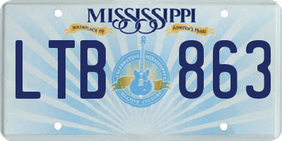 MS license plate LTB863