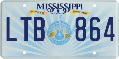 MS license plate LTB864
