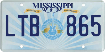 MS license plate LTB865