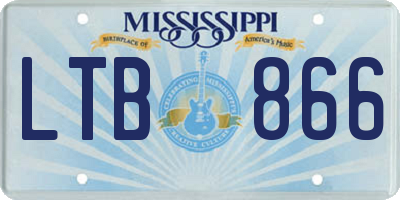 MS license plate LTB866