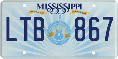MS license plate LTB867