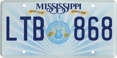 MS license plate LTB868