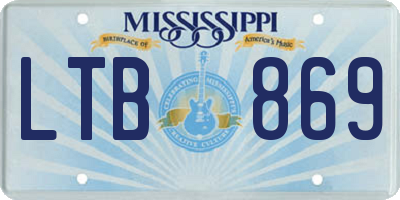 MS license plate LTB869