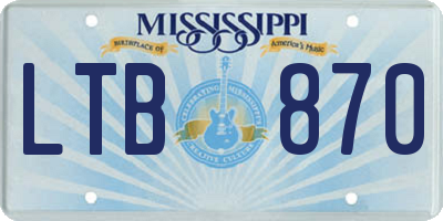 MS license plate LTB870