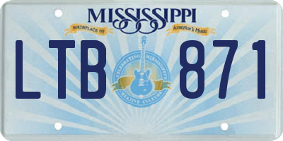 MS license plate LTB871