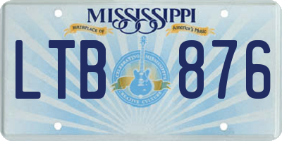 MS license plate LTB876