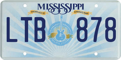 MS license plate LTB878