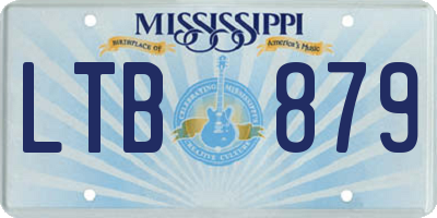 MS license plate LTB879