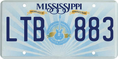 MS license plate LTB883