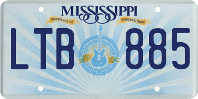 MS license plate LTB885