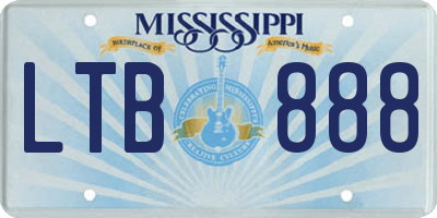 MS license plate LTB888