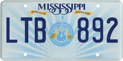 MS license plate LTB892