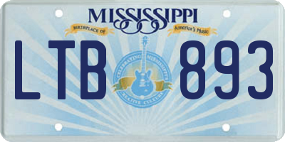 MS license plate LTB893
