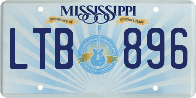 MS license plate LTB896