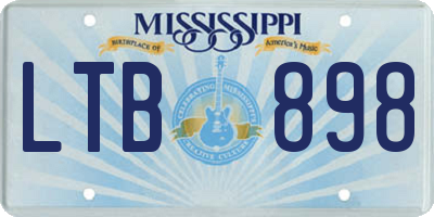 MS license plate LTB898