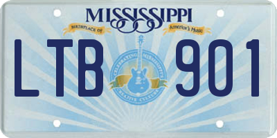 MS license plate LTB901