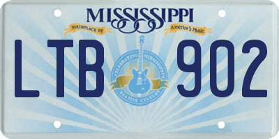 MS license plate LTB902