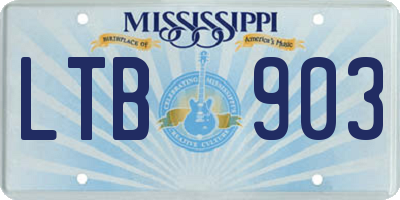 MS license plate LTB903