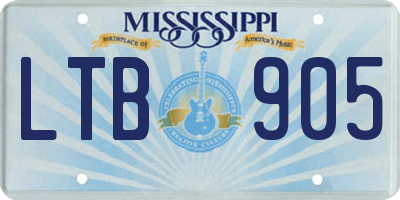 MS license plate LTB905