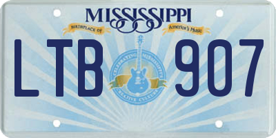 MS license plate LTB907
