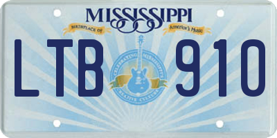 MS license plate LTB910