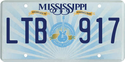 MS license plate LTB917