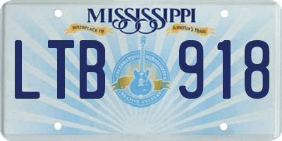 MS license plate LTB918