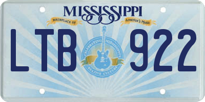 MS license plate LTB922