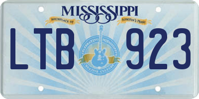 MS license plate LTB923