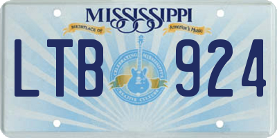 MS license plate LTB924