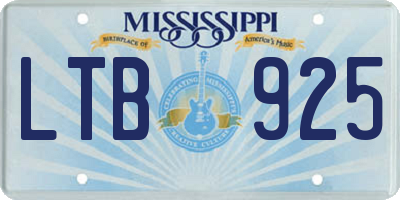 MS license plate LTB925