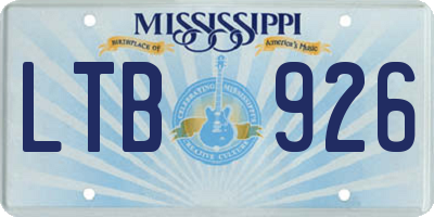 MS license plate LTB926