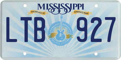 MS license plate LTB927