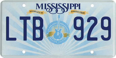 MS license plate LTB929