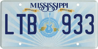 MS license plate LTB933