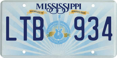 MS license plate LTB934
