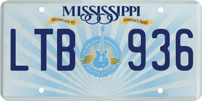 MS license plate LTB936