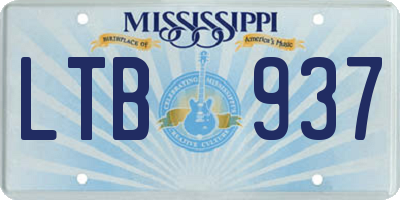 MS license plate LTB937