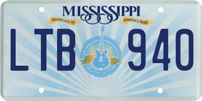 MS license plate LTB940